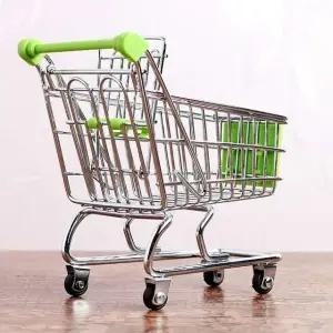 미니어처 쇼핑카트 14 x 11cm 바구니 소품 손수레 (WFHKFR7)