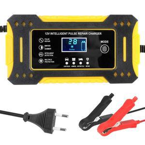 3단계 납 산성 AGM 젤 배터리 충전기 오토바이 지능형 고속 자동차 액세서리 12V 6A