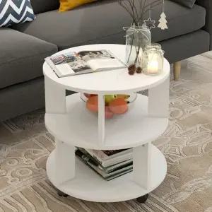 화이트 티테이블 원형 48cm 3단 (WFHJM25)