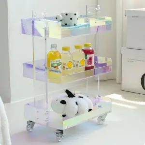 투명 인테리어 3단 사이드 테이블01 (WFHJJ8Z)