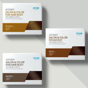 애터미 살롱앤컬러 포 헤어 루트 4회분 염색약 뿌리새치용 소용량 버전