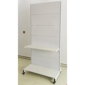 스탠드형 타공판 진열대 2단 35개 타공보드 전시대 42 72 134 보드 화이트 모델