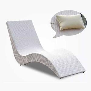 S자곡선 썬베드 라탄 리조트 썬베드2개 70cm 아웃도어 발코니 1 블랙 곡선 야외용