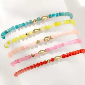 골드팡 14k 행운물고기 천연석 컷팅볼 소원팔찌 (12종 택1)