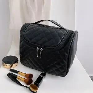 퀄팅 메이크업 파우치 블랙) 캐리어파우치 여행파우치 l