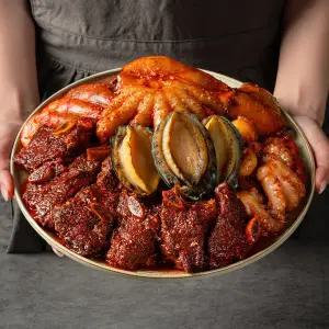 뉴하비츠 밀키트 해목정 전복해물갈비찜 1.6kg(2~3인용) 1팩 생신상 집들이 캠핑음식