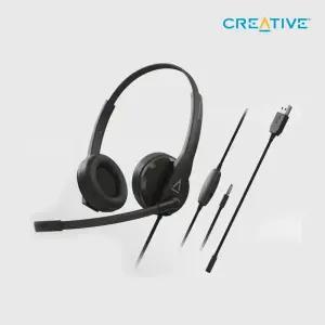 크리에이티브 HS-230 3.5mm/USB-A 유선 연결 지원 업무용 헤드셋