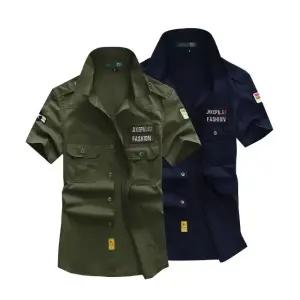 고품질 솔리드남방 남성 반팔 티셔츠 카라티 여름 남자 반팔남방 (WFJHJ8U)