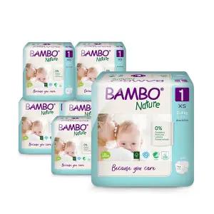 [밤보네이처]밤보 그린 기저귀 1단계 밴드형 1박스(22Px6팩)