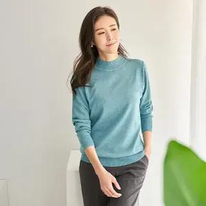 패플단독 엄마옷 드리다 여자 부드러운 파스텔 비스코스 루즈 반목 반폴라 빅사이즈 니트 티 마담 중년