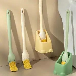 오리입 벽걸이 실리콘 브러쉬 홀더 세트 화장실 청소솔 변기솔 변기클리너