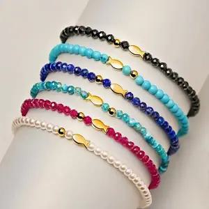 [골드앤][골드앤]골드앤 순금 24K 행운 물고기 천연석 비즈 팔찌 *황금특가*