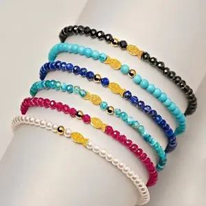 [골드앤][골드앤]골드앤 순금 24K 샤인 행운 물고기 천연석 비즈 팔찌 *황금특가*