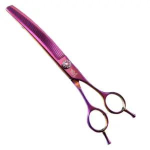 애견 미용가위 전문가용 커브숱 개 셀프 숱가위 흑조 숱