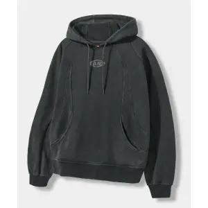 디미트리 블랙 DIMITRI BLACK VLAD 피그먼트 슬래쉬 후드 티셔츠_차콜