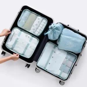 여행용 파우치 6종 세트 다용도 파우치/캐리어 정리 보조 이너 정리백 캠핑 예쁜 감 속옷 화장품 소품