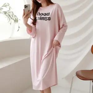 여성 간절기 실내복 홈웨어 빅사이즈 긴팔 원피스 잠옷 냉장고원피스잠옷 여름잠옷