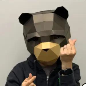 고품질 곰 DIY 종이 입체 동물 가면 만들기 돌봄교실 미술 학 (WD4FB4B)