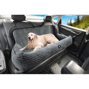 100파운드 미만의 중대형견을 위한 도그 카시트, 다기능 카베드 세척 가능한 반려동물 여행 안전, 두꺼운 쿠션, 부드러운 안전 탈착식, 모든 차량 뒷좌석 그레이