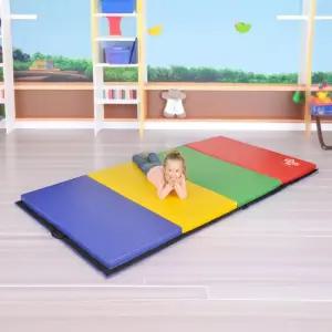 키더스 4단 체조매트 접이식 놀이매트 유아 학교체육 패드 층간소음방지 구르기 안전 어린이