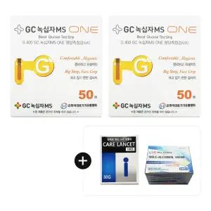 GC녹십자MS G400 ONE 혈당측정검사지 100매 알콜솜+멸균침