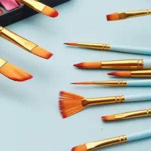 나일론 붓 12종 세트 수채화 미술 브러쉬 수채화붓 붓세트 미술용붓 납작한붓 미술용품