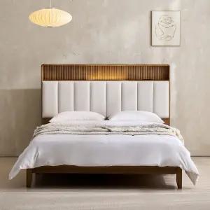 루체 원목 LED 통깔판 침대(매트제외-Q/K)