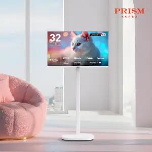 [10년보증] 프리즘 화이트 프리무빙 81cm(32인치) HD 구글 5.0 AI 스마트TV 삼탠바이미 관절형스탠드 CP32G5W+P2