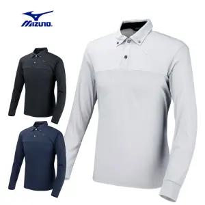 [DS]미즈노 브레스 서모 버튼 사방스판 매쉬 남성 카라 긴팔티셔츠 52MA9533