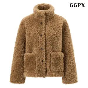 하이넥 버튼업 양털 부클 포켓 자켓 (GPDJK013D)