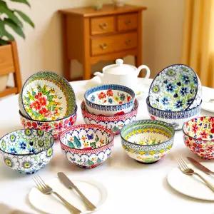 도자기 공기대접 10P세트 밥그릇 국그릇 폴란드풍 도자기 프로방스 홈카페