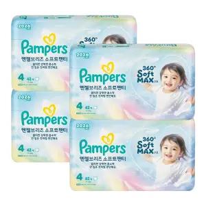 팸퍼스 2026 엔젤브리즈 소프트 팬티형 기저귀 메가흡수 남여공용 4단계 168매