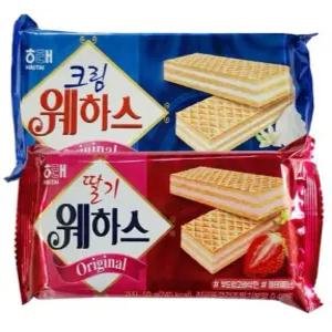 해태제과 딸기 웨하스 50g 10개 + 크림 웨하스 50g 10개 (20개)