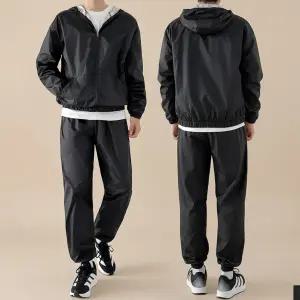 [후드집업/맨투맨] 2타입 사계절 땀복 트레이닝 세트 런닝 헬스 운동복