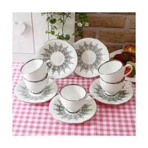 바로크 커피잔세트 5인조 실버 / 찻잔 도자기