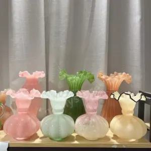 프랑스 중세 펜톤 글라스 뚱자맘 화병 호박 꽃병 구슬 유리 꽃꽂이