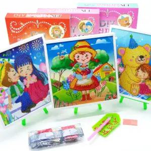 보석 십자수세트 DIY 만들기 비즈 십자수세트 도안 액자형 이젤포함 취미 공예용