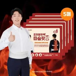 손헌수의 조끼형 입는 핫팩 따숨핏 1매입 220g x 5개, 등 허리 보온 방한 겨울 필수템 야외 활동 현장 낚시 골프 캠핑 최대 8시간지속