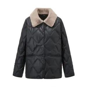 [보니스팍스]다이아 퀼팅 퍼 배색 카라 패딩 점퍼 XP4JJ055L0 _P412978706