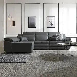 [기간최대특가]  밀란 4인 천연소가죽 소파(카우치형 스툴)