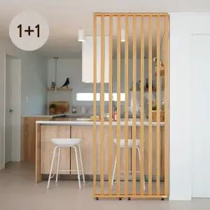 우드톡 1&1 스트라이프+연결타입 가벽파티션 공간분리 인테리어 간살 가벽 파티션 가림막 셀프인테리어