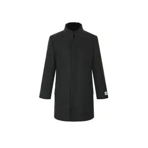 [하프클럽/BY파크랜드]그레이 퍼에리 스탠드 캐시미어 내부퀼팅 코트-AA2OH410