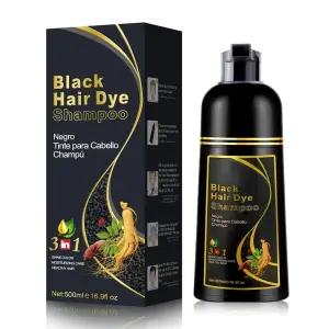 SUPGUDER 블랙 헤어 샴푸 3 in 1, 흰머리 커버용 인스턴트 헤어 컬러, 여성 및 남성용 천연 블랙 샴푸 헤어