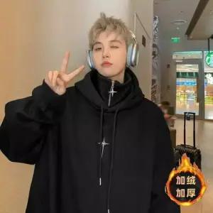 남자 후드집업 점퍼 잠바 가짜 투피스 후드 가을 겨울 기모 반집업 코트 하이넥 상의 힛템