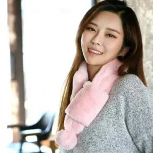 7색 방한 겨울 스타일 털목도리 고리목도리 미니목도