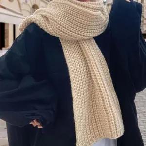 니트 목도리 뜨개 짜임 롱 머플러 베이지