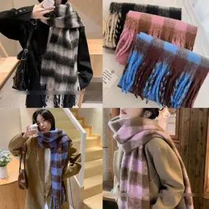 레오목도리 머플러 여성 넥수술 겨울 크리스마스 머플러 베이직 손뜨개 퍼 니트 장갑 스카프 패션 패션잡화