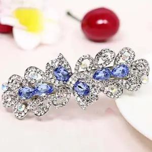 큐빅 헤어핀 자동핀 블루 포인트 내추럴