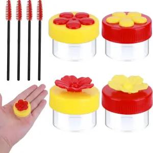 4팩 휴대용 벌새 모이통 작은 손 청소 브러시 미니 꽃 창문 야외 용품용 야생 조류