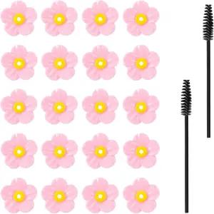 20개 벌새 모이통 교체 꽃 핑크 버드 플라스틱 야외 걸이 부품 액세서리 청소 브러시 꿀벌 보호대 및 먹이